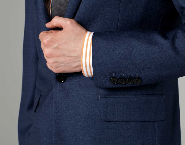 西服定制 定做西服  男士深蓝一粒扣 高档羊毛西服   袖扣与口袋