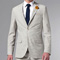 西服定制 定做西服  男士灰白色绉条纹西服   领型与纽扣